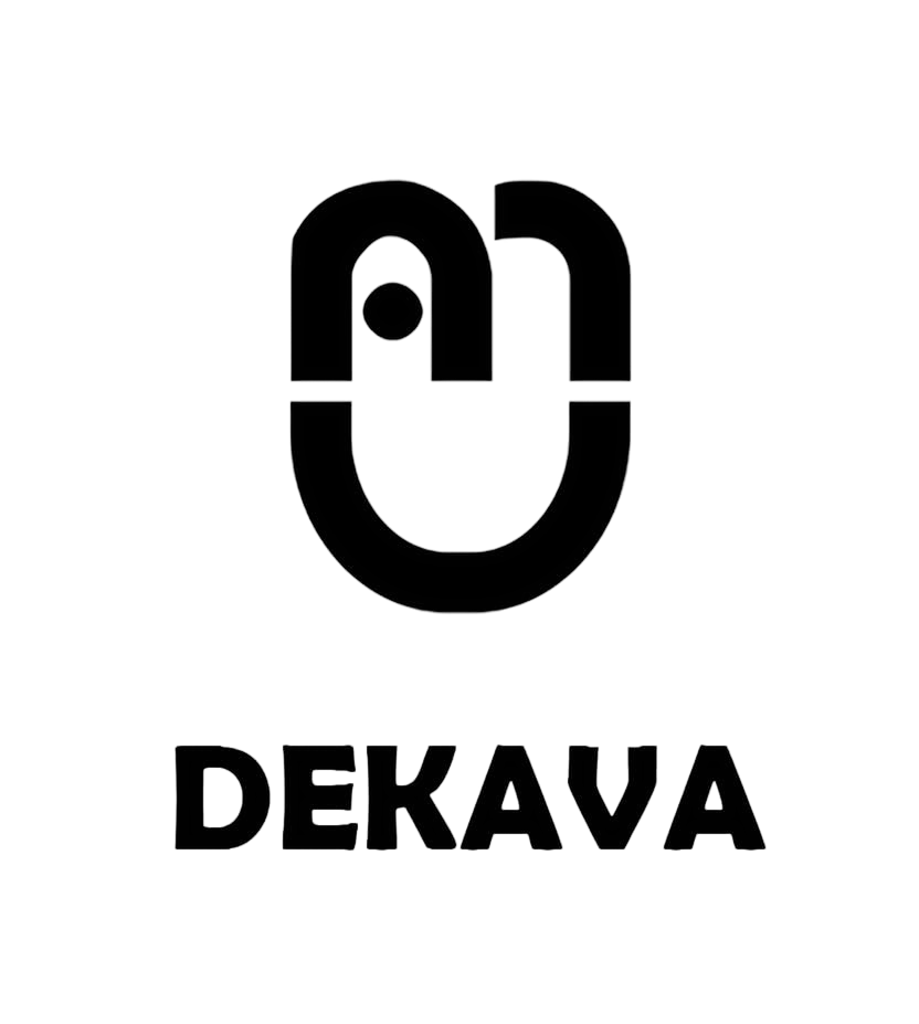 Black logo with 'DEKAVA' text on a white background
